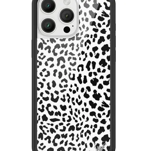 Wildflower Cases x Snow Meow Limited Edition Custom Cellphone Casing - Raised Bumper Protector, Black & White Animal Print Cute Aesthetic, Rubber Polyurethane Cover, Women's Owned Small Business Gift