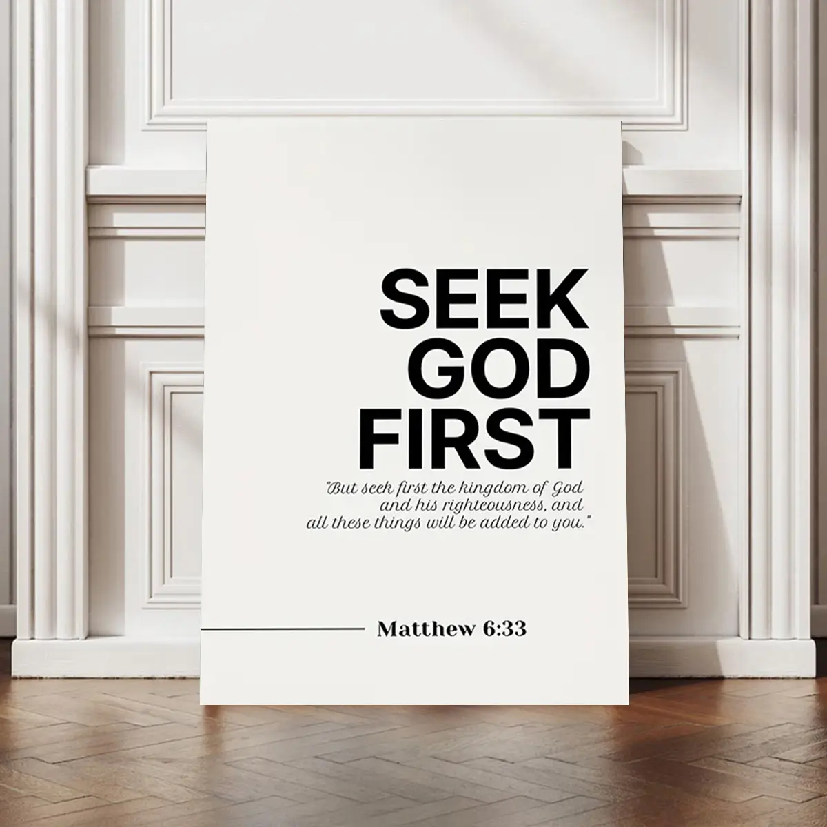 Inspirational 'Seek God First' Wall Art – Motivational Bible Verse Canvas Print Inspirational 'Seek God First' Wall Art – Motivational Bible Verse Canvas Print