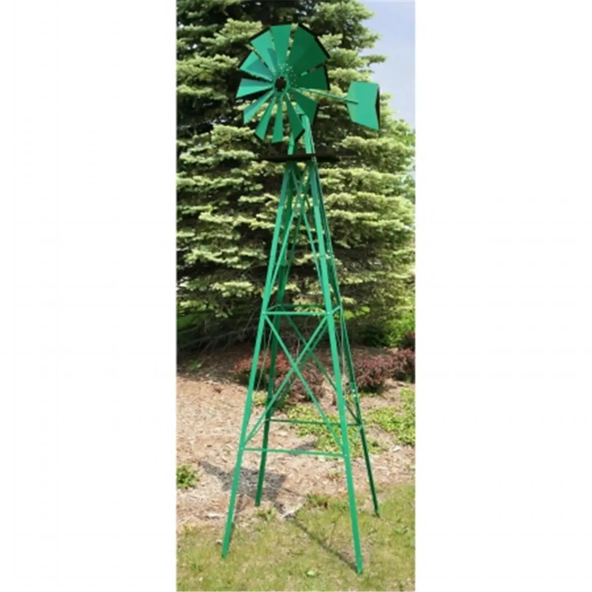 212 MAIN Sportsman Series Classic 8-ft Metal Aluminum Alloy Windmill Wind Spinner - Weatherproof Country-Style Outdoor Decor, Outdoor Furniture Piece