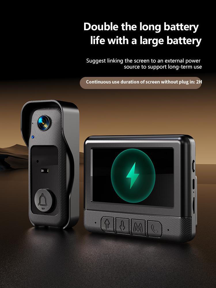 Wireless Video Doorbell Camera with Screen, No WiFi or App Needed, Night Vision, Two-Way Audio,  Battery Powered, Easy Installation, No Subscription, tiktokshopbacktoschool