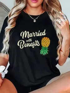 100% Cotton Upside Down Pineapple Married With Benefits Subtle Swinger T-Shirt