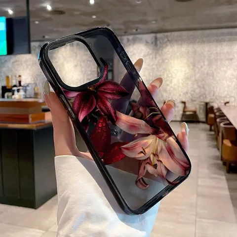 Soft Case for iPhone 18 17 16 Pro Max 15 Plus 14 13 12 11 Air Dew - kissed Lilies' Rhapsody Anti-Yellowing Shockproof ultra-thin Silicone Crystal Cover, Can be given as a gift to friends or family.