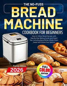 The No-Fuss Bread Machine Cookbook for Beginners: Easy-to-Follow Bread Recipes with Step-By-Step Baking Guide and Expert Tips, including Basic/White, Whole Grain, Sweet and Gluten-Free Options Paperback