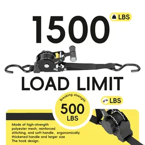 4Pcs Automatic Retracting Ratchet Straps for Ford Maverick, 500lbs Capacity Heavy Duty Tensioner with S-Hooks, 11ft Length 1500 Lb Breaking Strength Tensioner for Motorcycle ATV Furniture Cargo