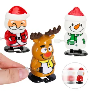 Mini Walking Clockwork Toys for Christmas Party Favors, Santa Claus Reindeer Snowman Cute Ornament, Small Holiday Gifts for Boys and Girls