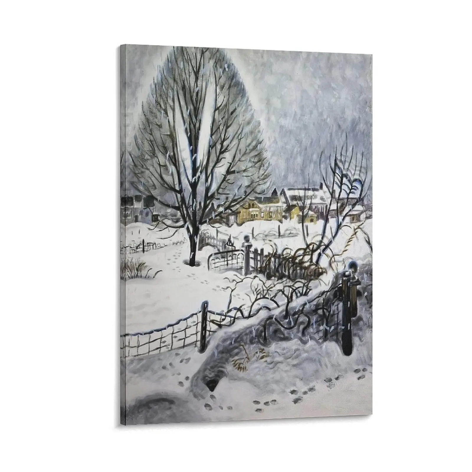 Charles E. Burchfield's Day in Midwinter Canvas Print. Famous Painting for Officehome. Wall Art Decor. Living Room Poster. Canvas Poster Bedroom Decor Sports Landscape Office Room Decor Gift Frames Ornaments Artistic Decoration Photo