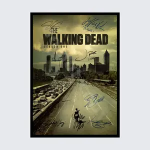 THE WALKING DEAD TV SERIES FULL CAST SIGNED AUTOGRAPH POSTER PRINT