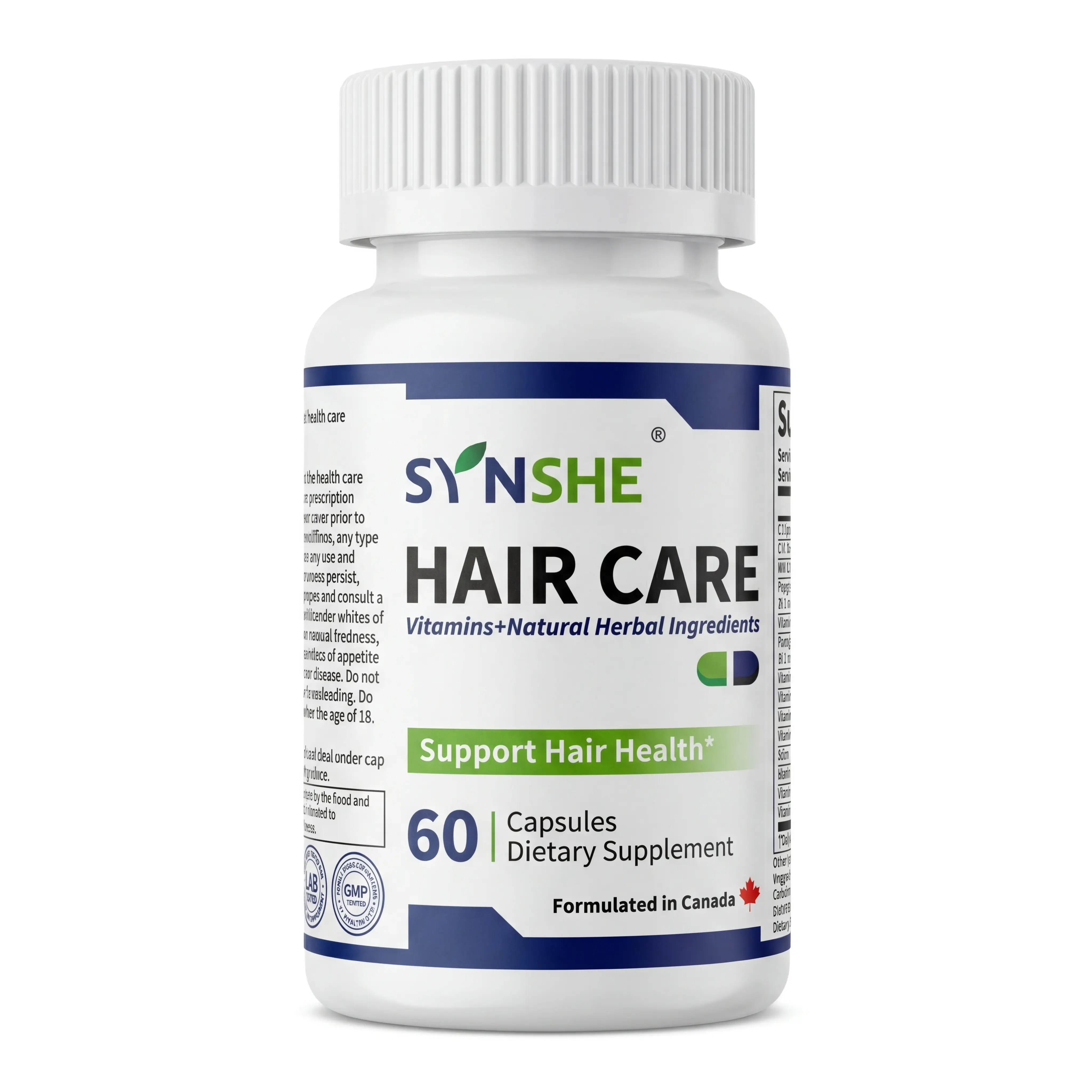 Synshe Hair Growth Supplement - Supports Healthy Hair Growth for Women & Men, Natural DHT Blocker with Biotin, Helps Reduce Hair Loss & Promote Thicker Fuller Hair - 60 Capsules