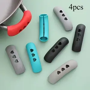 4pcs Random Color Home Pot Handle Covers, High Temperature Resistant Wear-Resistant Pot Lid Handles, Sandpot Steamer Soup Pot Handle Insulation