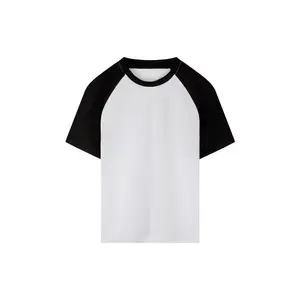 Contrast Raglan Sleeve Mesh T-Shirt