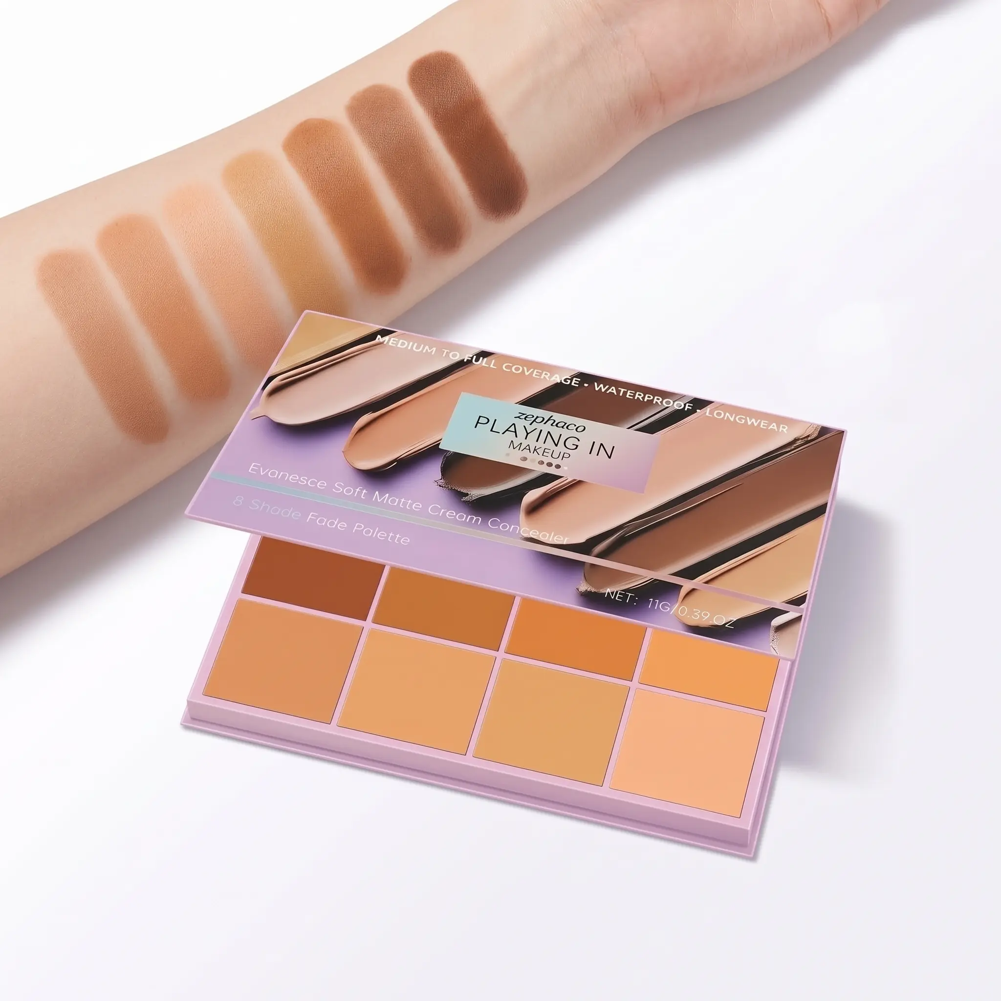 8-Shades Soft Matte Cream Concealer Palette - Full Coverage Color Correcting & Contour Kit, Long Lasting Lightweight Formula for Dark Circles, Blemishes & Tattoos, 0.39 OZ