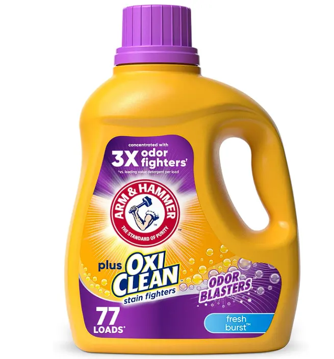 Arm and Hammer, Plus OxiClean Odor Blasters Fresh Burst, 77 Loads Liquid Laundry Detergent, 100.5 Fl Oz