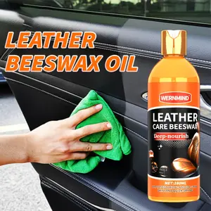 Leather Care Polish, Restoration Cream and Beeswax for Faux Leather Surfaces, Ideal for Car Interiors, Sofas, Shoes and Bags, Car Detailing Products