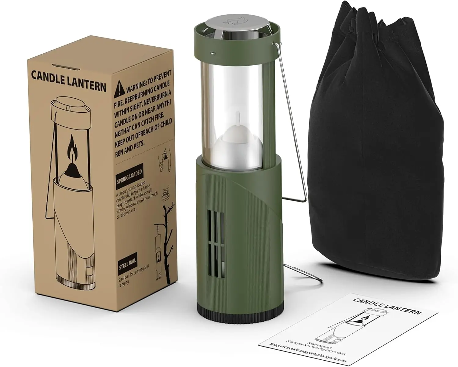 Mini Collapsible Candle Lantern, Portable Lantern for Candles, Hangable Camping Emergency Lantern, 15-Hour Long-Burning, Outdoor Survival Lighting, 1 Candle & Storage Bag