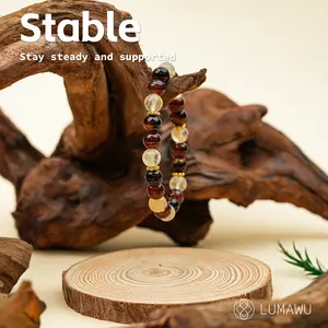 New Chinese Five Elements Earth Series • Warm Amber & Beige (8mm) Calm Versatile Style