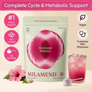 Milamend Hormone Balance Powder for Women - Supports Energy Cycles Skin & PCOS with Inositol CoQ10 & B6 - 30 Day Supply