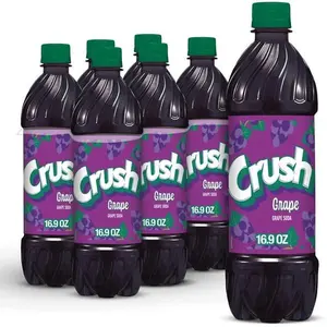 Crush Caffeine Free Grape Soda Pop, 16.9 fl oz, 6 Pack Bottles