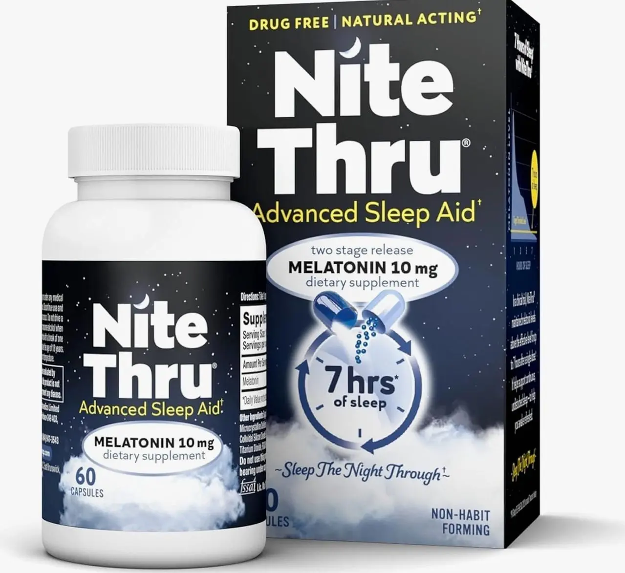 Advanced Sleep Aid Melatonin Dietary Supplement, 10mg Capsules, 60 Count