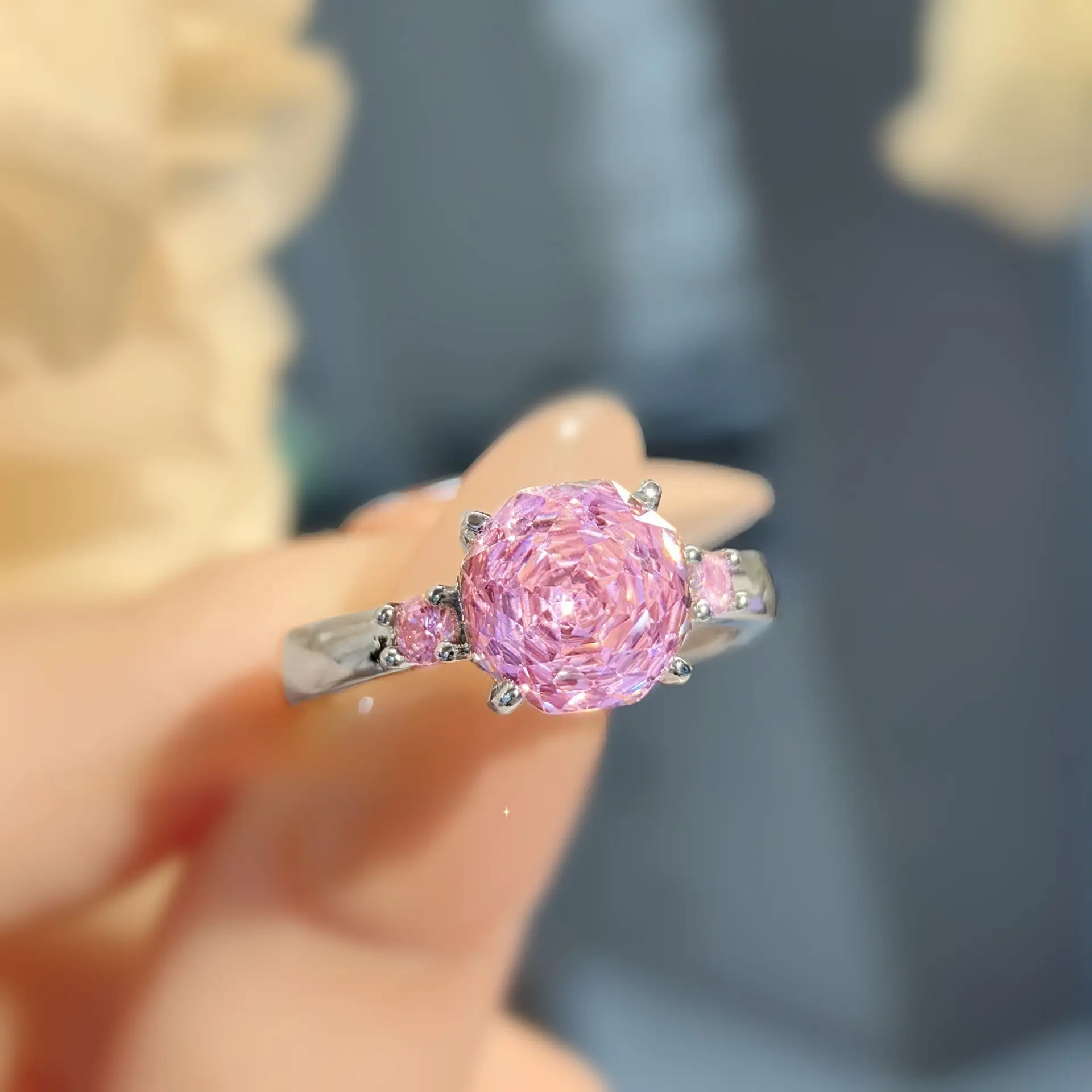 Pink Diamond Ring [Adjustable Opening]