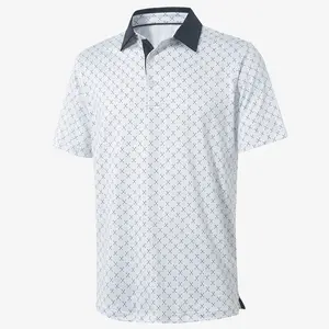 MAELREG Men's golf polo shirt, contrast lapel casual shirt, Printed short sleeves polo collar T-shirt, men's outdoor Athletic Top, Menswear