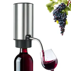 Electric Wine Aerator Wine Pump Dispenser for Wine Bottles Elegant Stainless Steel Design, Rechargeable Gift for Wine Lovers