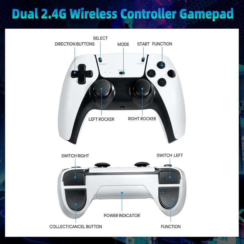 2026 New Video Retro Game Controller Console with 40,000+ Games & 26 Emulators, Wireless 26 Controllers, 128GB TF Card, HDMI Output, 2Ergonomic Wireless Controllers, Perfect for All Ages, Button Stick TikTokShopBlackFriday