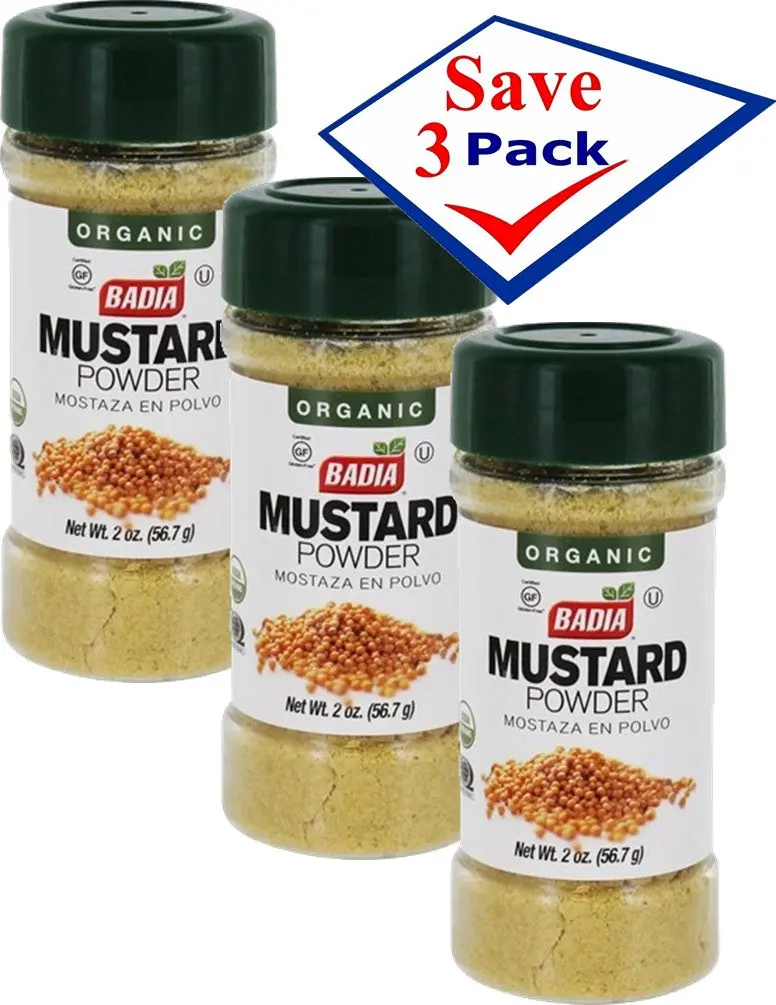 BADIA Organic Mustard Powder, 2 oz (Pack of 3) - Premium Seeds Spice, Versatile Cooking Essential with Rich Mustard Flavor, Mustard Seeds Spice