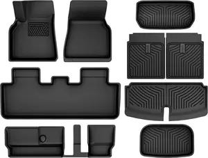 OEDRO Floor Mats for Tesla Model Y 2024-2021 (7 Seater), All Weather Model Y Car Mats Floor Mats, Backrest Mat and Cargo Trunk Liners Accessories