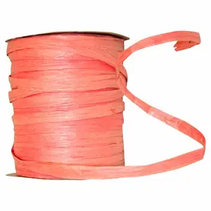 Paper Raffia Ribbon --- 1/4in x 100 yards --- Salmon Color