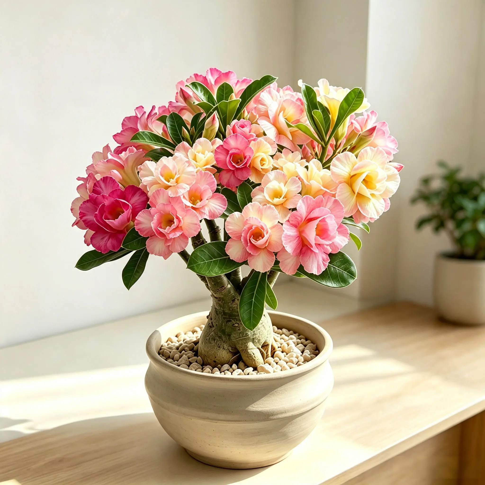 Desert Rose Plant - Adenium Obesum, Outdoor Courtyard Display, Indoor Tabletop Decor