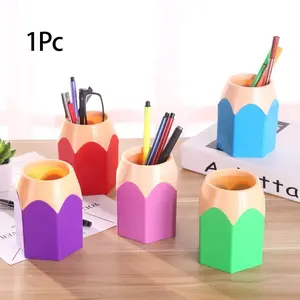 Creative Colorful Pencil Head, Multifunctional Pen Holder, Random Colors, Student Stationery, Desktop Storage, Desk Organizer, Pen Cups, Office Desk Accessories