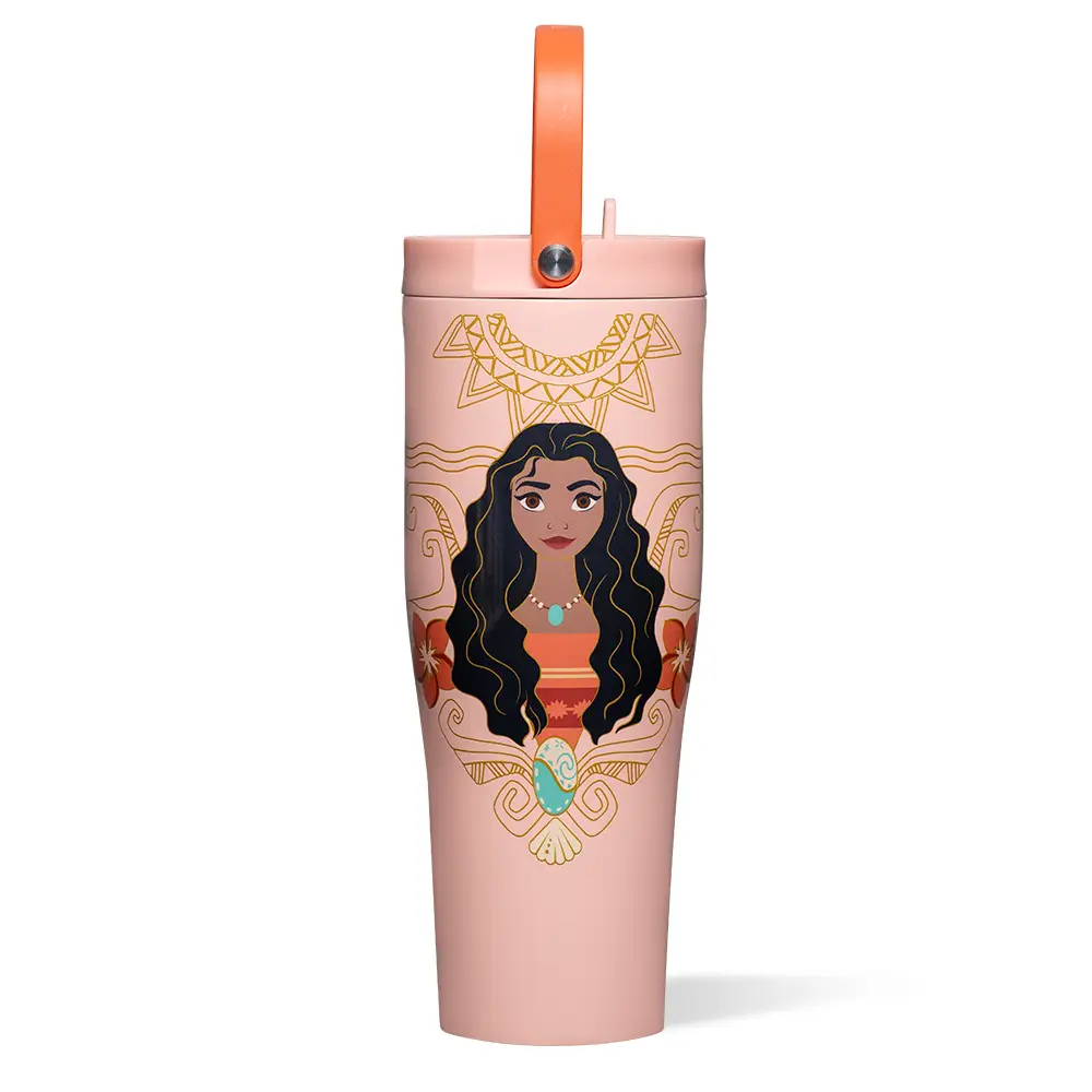 Disney Princess Go Cup XL 30oz Leakproof Silicone Water Bottle Portable Drinkware with Flexible Handle & Disney Princess Design