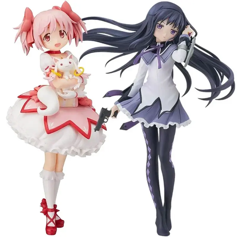 22cm Puella Magi Madoka Magica Japanese Anime Action Figure - Kaname Madoka, Akemi Homura Cute Girl Collectible Model, PVC-Free Anime & Manga Gift for Collectors