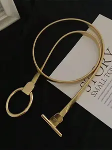 Plus Size Women's Elastic Waist Belt with Metal Details, Adjustable Stretch Belt, Stylish Slim Waist Belt for Dresses and Knitwear, Perfect Summer Accessory, Trendy Belt, Elastic Stretch Belts