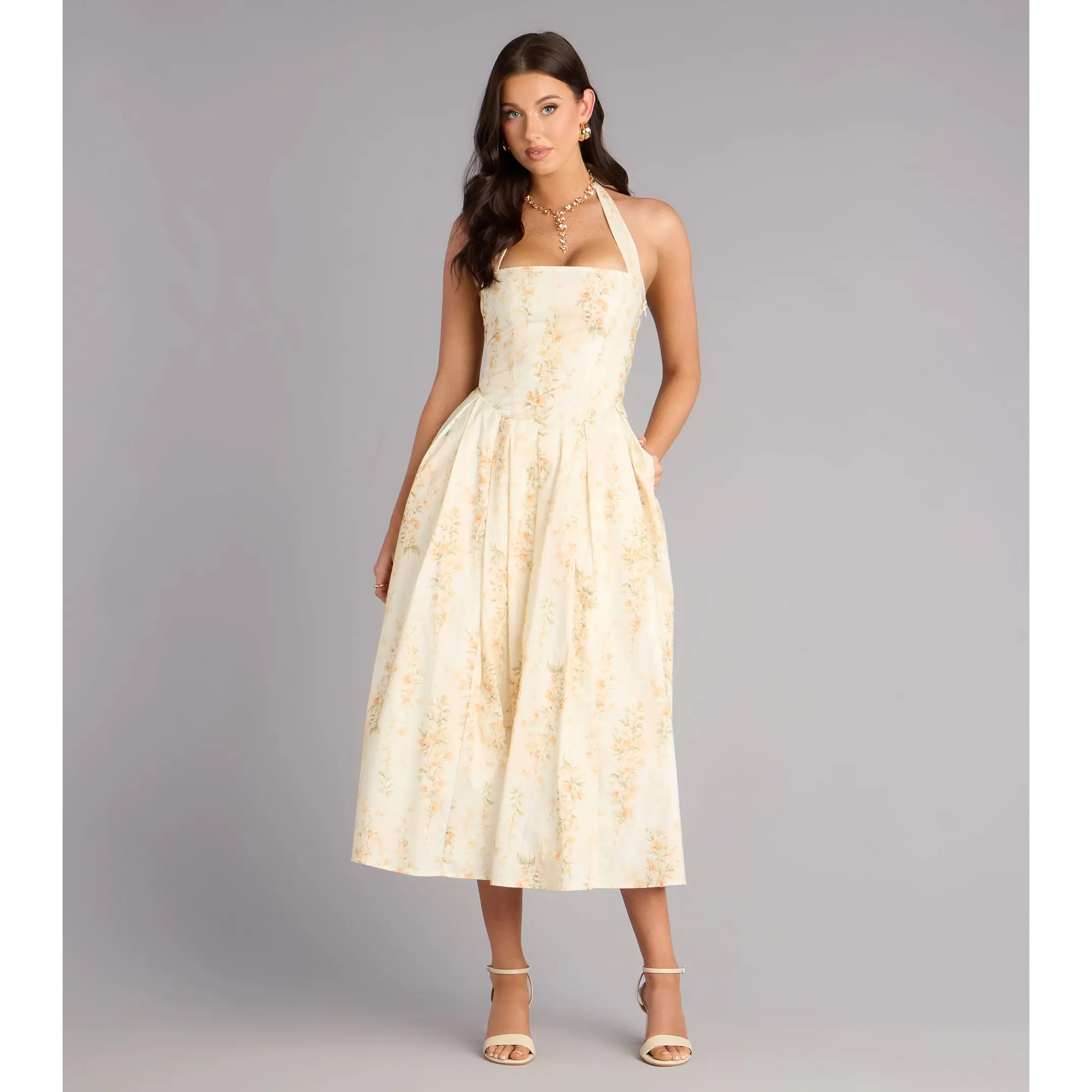 Petals And Plans Halter Lace-Up Midi Dress - TikTok Shop Petals And Plans Halter Lace-Up Midi Dress - TikTok Shop