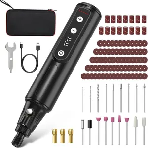 Mini Cordless Rotary Tool Kit - 5 Speed 18000RPM, 109 Accessories Type-C  Power Rotary Tool for  Printing, DIY Crafts, Sanding, Polishing, Drilling, Etching, Engraving (Black)