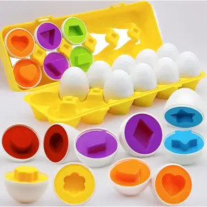 Montessori Matching Eggs Toy for Toddlers 1-3 – Color Sorting & Shape Recognition Puzzle, 12-Pack Easter Eggs Basket Stuffers. Educational Sensory Toy for Fine Motor Skills – Crack Open & Learn Colors! Perfect Birthday Gift for Boy Girl