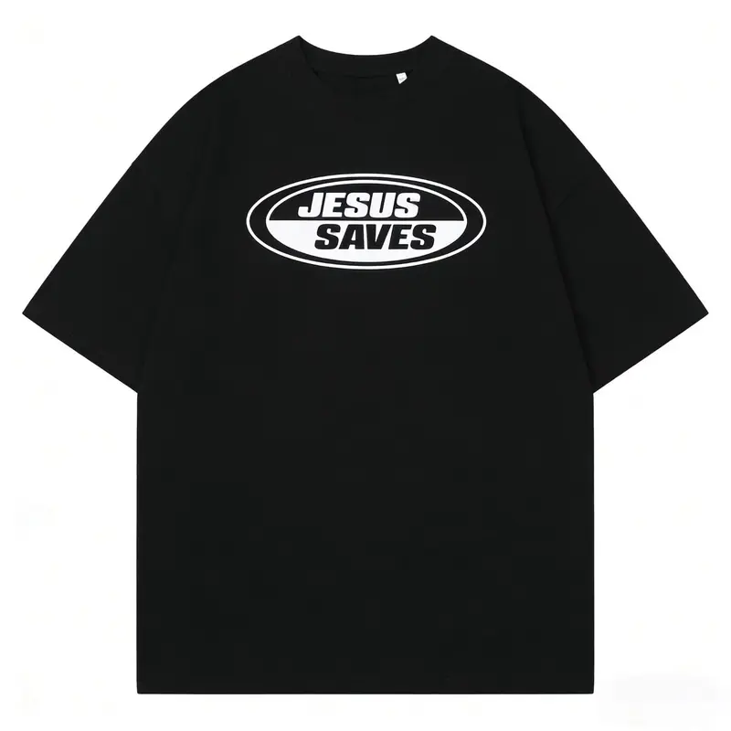 [100% Cotton] Vintage Graphic T-shirt，New Jesus Saves Retro Tee, Christian Clothing Womenswear Top Cotton Casual Unisex, Gift For Men Women