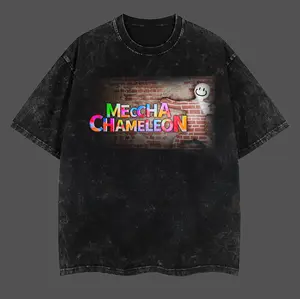 Meccha Chameleon Game Ver2 Wash T-Shirt, Viral Indie Game Graphic Tee, Retro Gaming Shirt, Unisex Gamer Streetwear, Video Game Fan Gift, Casual Graphic Tee