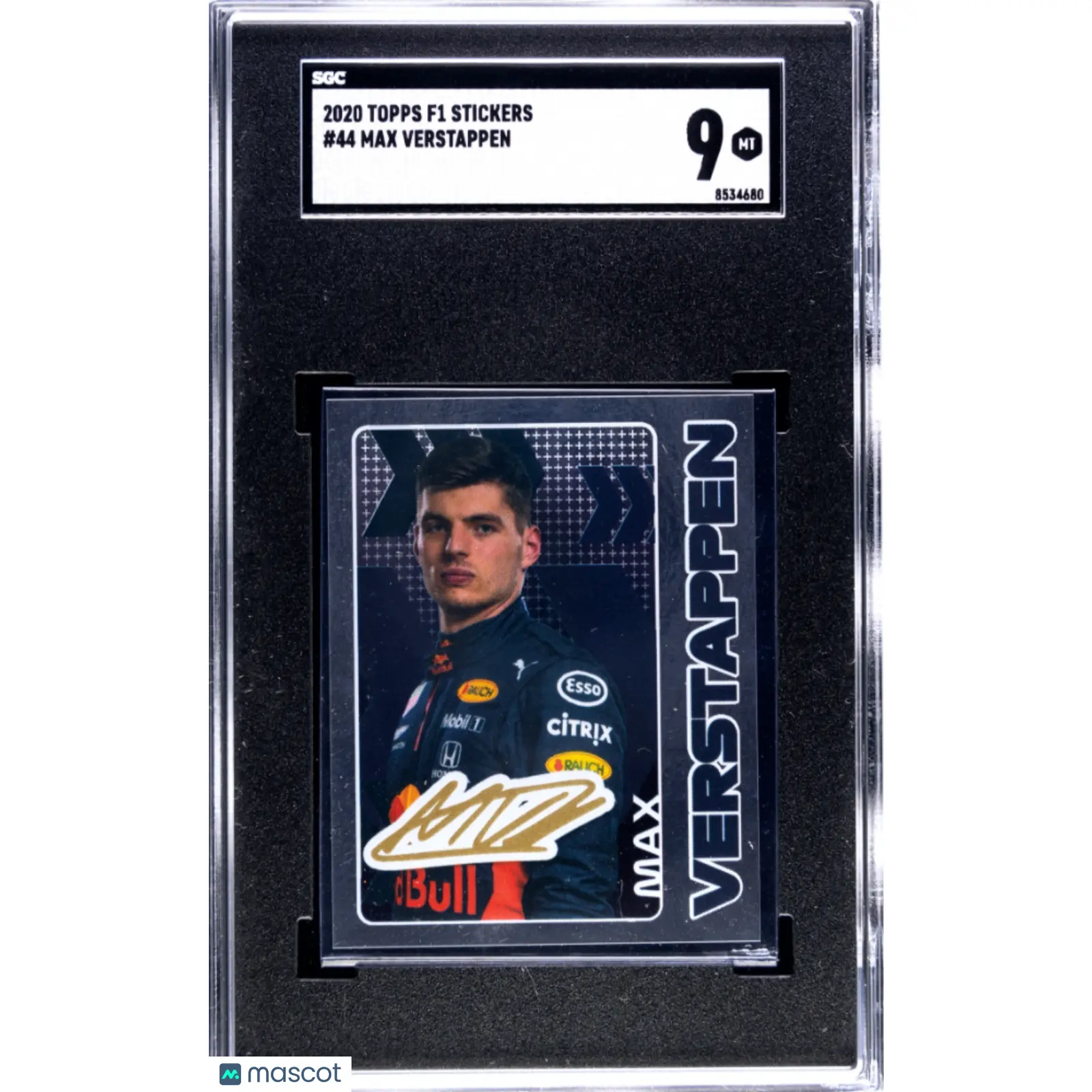 2020 Topps F1 Stickers Max Verstappen #44 Rookie Portraits SGC 9