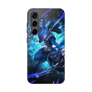 Lucario Aura Sphere Strike Case Compatible with SAMSUNG GALAXY S21 S22 S23 S24 S25 ULTRA PLUS
