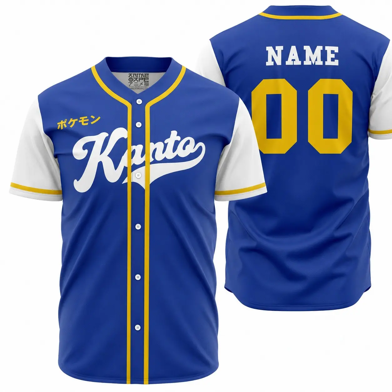 Retro Anime Kanto Poke Trainer Baseball Jersey - Premium Soft Short Sleeve Graphic Baseball Style - Perfect Cosplay & Streetwear Gift for Cartoon Fans
