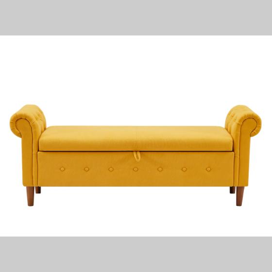 Yellow Multifunctional Storage Rectangular Sofa Stool