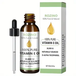 ROZINO 100ml Oil-drop Vitamin E Essential Oil White Green Box 30000 IU Natural D-alpha Tocopherol for Skin Hair Nail Care