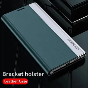 Premium Luxury Leather Flip Folio Case with Built-in Kickstand for Samsung Galaxy S26/S25/S24 Series, Including Ultra, Plus & FE Models
