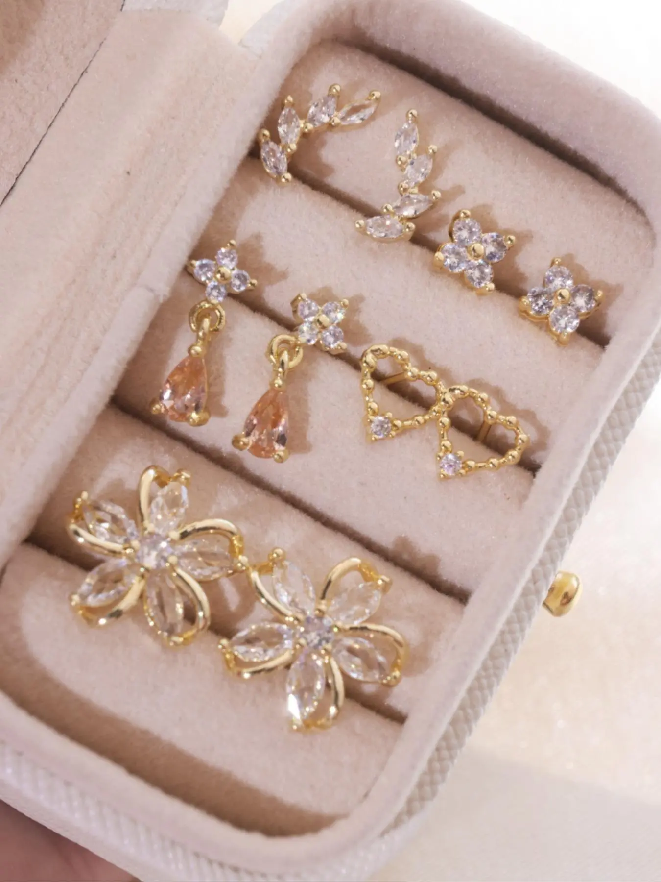 Women's Elegant Flower & Heart & Windmill Design Dangle Earrings Set, Exquisite Trendy Earring Stacks, Fashionable Jewelry Set for Women & Girls As Gift, Dangling Earrings