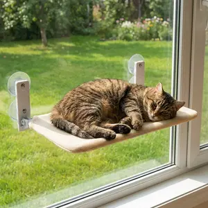 Sturdy Cat Window Bed, Breathable Cat Perch with Strong Suction Cups for Indoor Cats human sized dog Gothic Tree Coffin Large Foldable Double Door Crate House Cushion Extra Multi-Functional water dog adventure gear Rotating Feeder End Table balcony nets