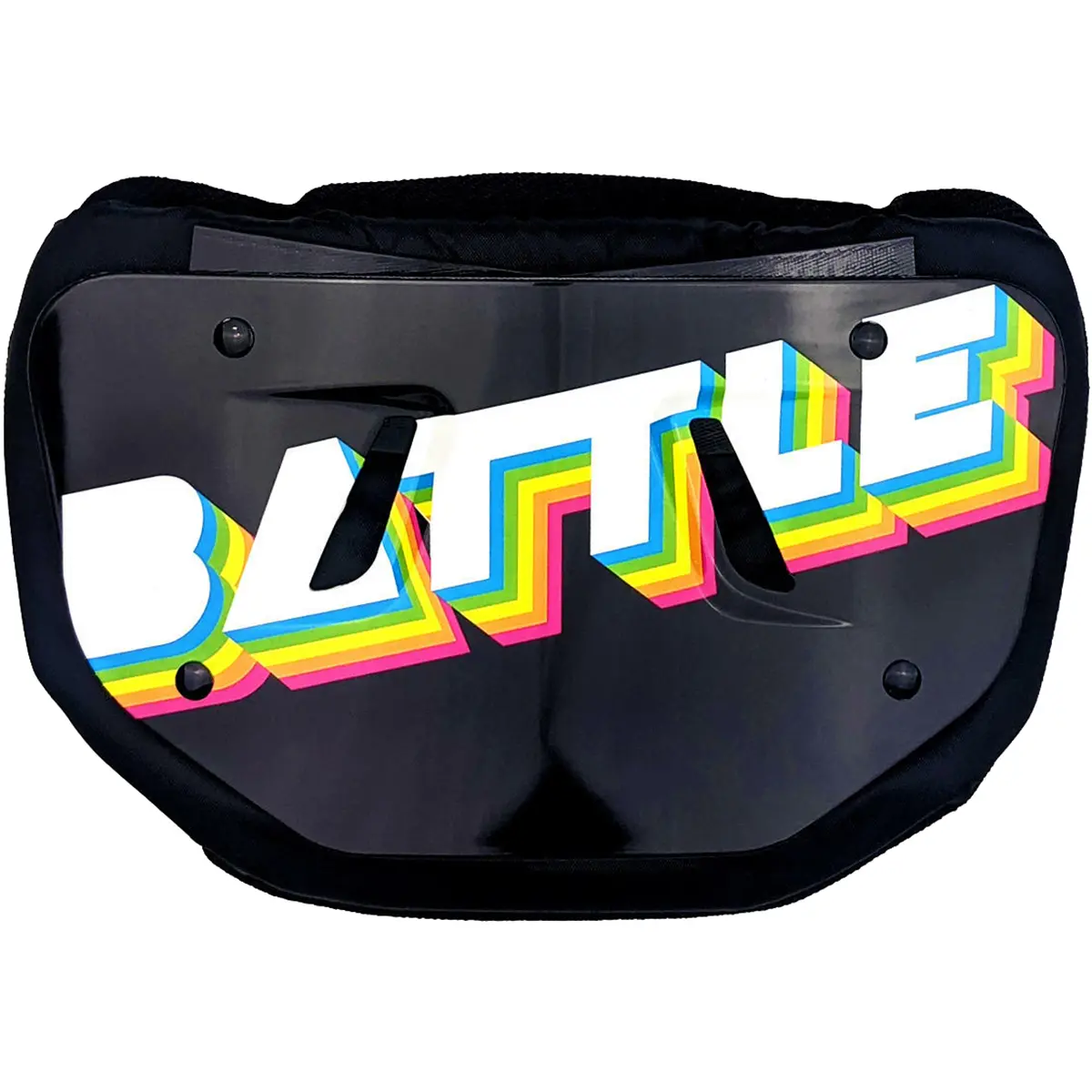 Battle Sports Adult Retro Arcade Football Back Plate, Black with Chrome Finish, Protective Hard Shell and Curved Design