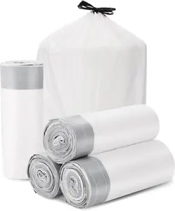 Trash Bags Drawstring Garbage Bags 8 Gallon Thickened Stretchy,Bathroom,Bedroom,Kitchen,Office and Living Room(100 Count) Brandon-super