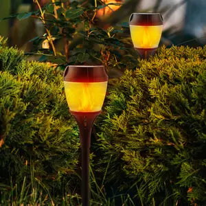 Lights Solar Light Outdoor Edition with Flickering Flame Solar Torch Light Solar Garden Lights Waterproof Outdoor Lighting Flame Torch Suitable for Garden Decoration Outdoor Balconies, Pathways, and Courtyard Decorations 2 Lights
